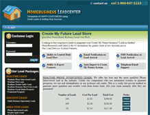Tablet Screenshot of homebusinessleadcenter.com